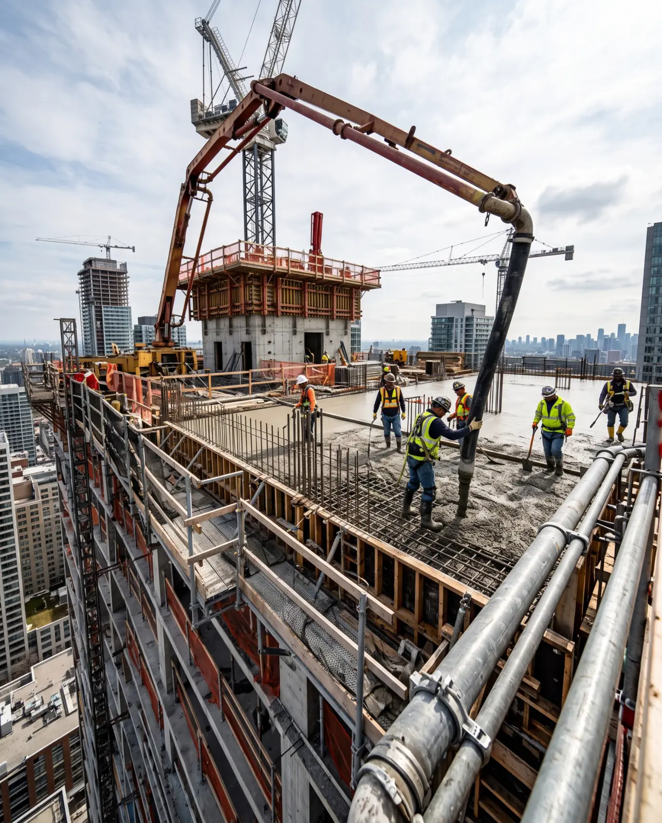 High-rise concrete pumping and placement