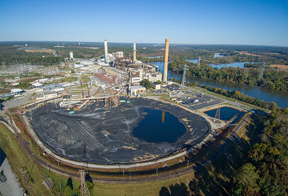 Ash pond at a power station