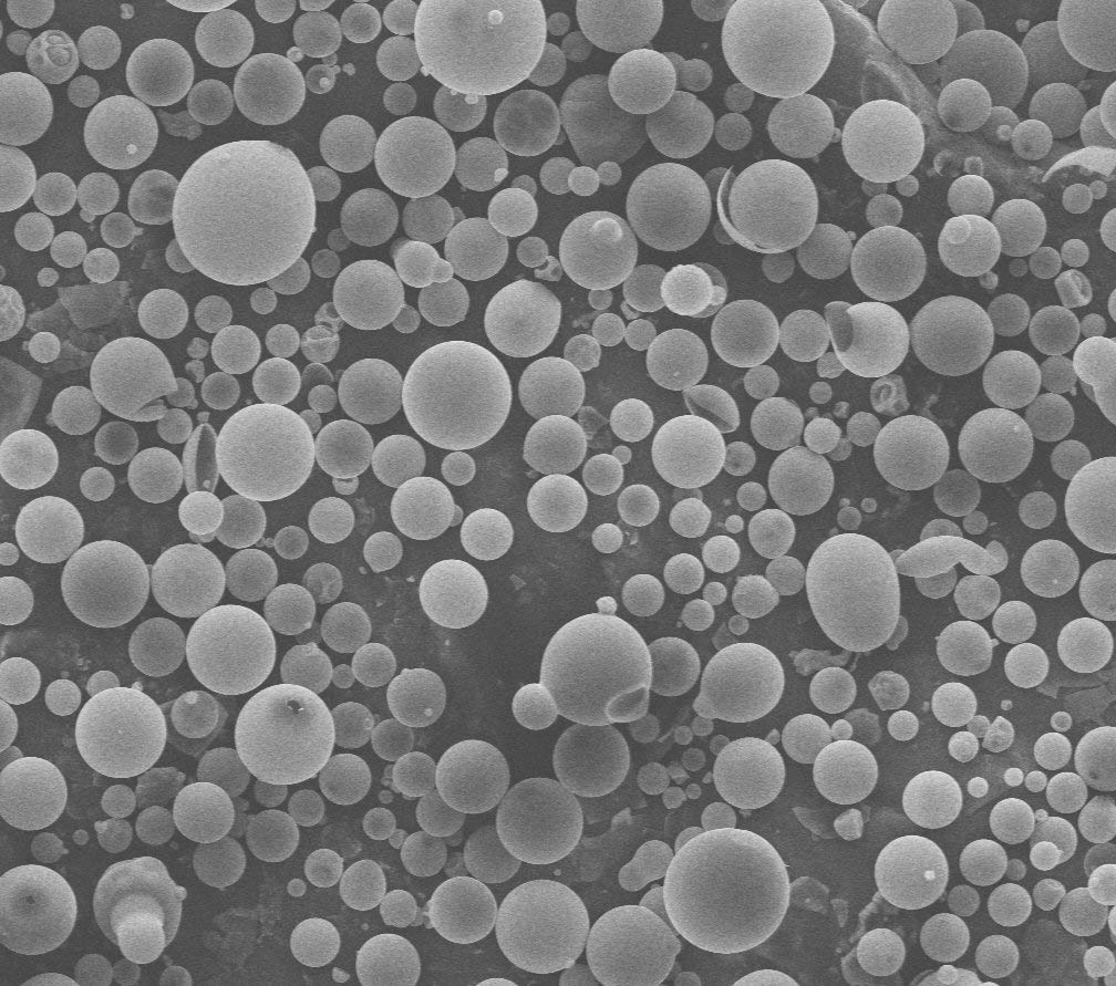 SEM image showing hollow glass microsphere morphology