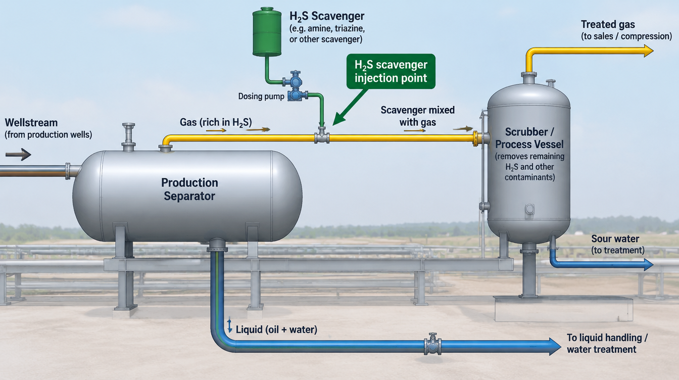 H2S scavenger treatment schematic